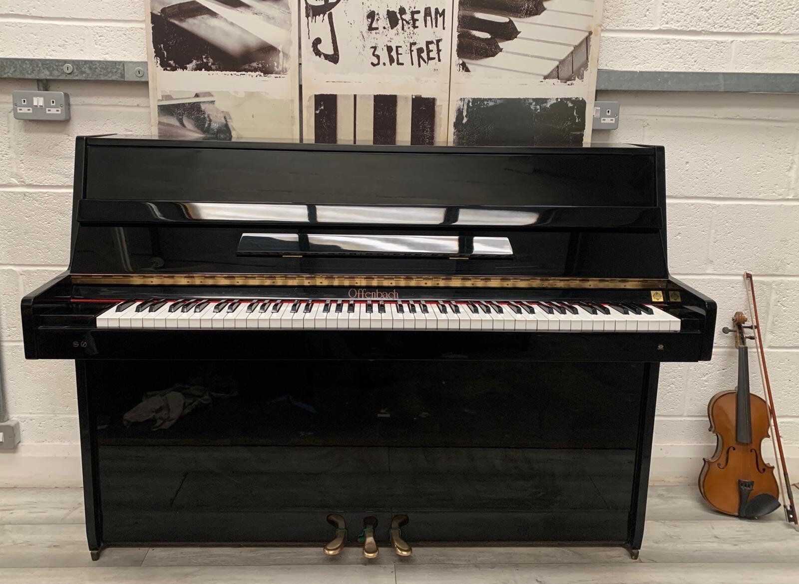 Black gloss Offenbach upright piano Pianos Direct